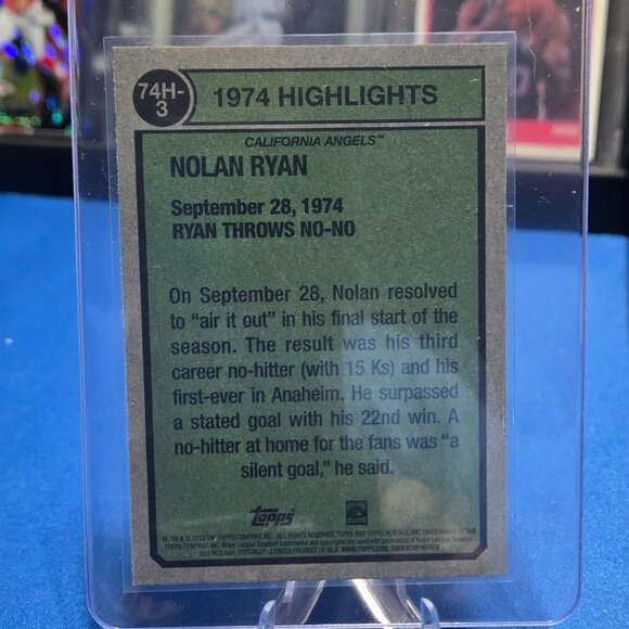 2023 Topps Heritage 1974 Highlights #74H-3 Nolan Ryan - Picture 2 of 2